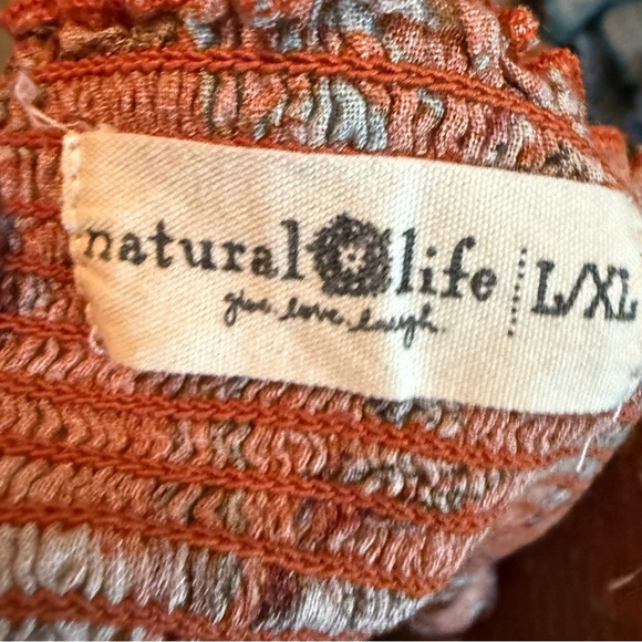 Natural Life L/XL Womens Smocked Elastic‎ Waist Pull On Floral Maxi Skirt Boho - Picture 8 of 8